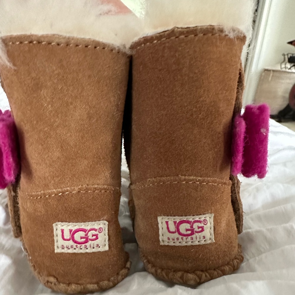 UGG Kids Brown Boots with Pink Accents